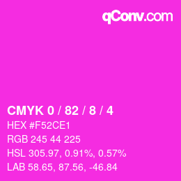 カラーコード: CMYK 0 / 82 / 8 / 4 | qconv.com