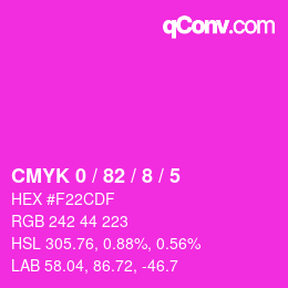 Color code: CMYK 0 / 82 / 8 / 5 | qconv.com