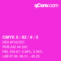 Color code: CMYK 0 / 82 / 9 / 5 | qconv.com