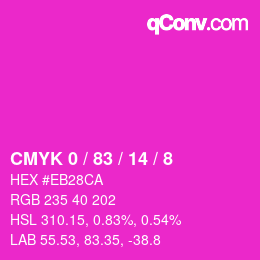 カラーコード: CMYK 0 / 83 / 14 / 8 | qconv.com