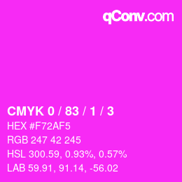 カラーコード: CMYK 0 / 83 / 1 / 3 | qconv.com