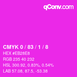 Color code: CMYK 0 / 83 / 1 / 8 | qconv.com
