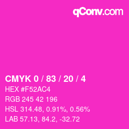 Color code: CMYK 0 / 83 / 20 / 4 | qconv.com