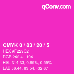 Color code: CMYK 0 / 83 / 20 / 5 | qconv.com