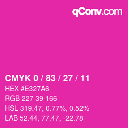 Código de color: CMYK 0 / 83 / 27 / 11 | qconv.com