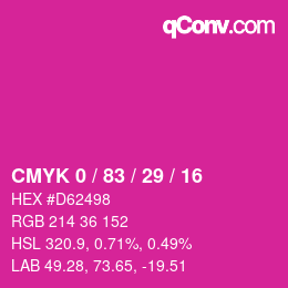 Color code: CMYK 0 / 83 / 29 / 16 | qconv.com