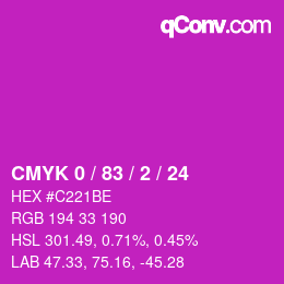 Color code: CMYK 0 / 83 / 2 / 24 | qconv.com