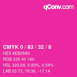 Color code: CMYK 0 / 83 / 32 / 8 | qconv.com