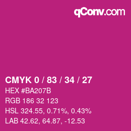 Color code: CMYK 0 / 83 / 34 / 27 | qconv.com