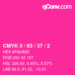 カラーコード: CMYK 0 / 83 / 37 / 2 | qconv.com