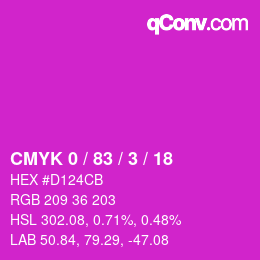 Color code: CMYK 0 / 83 / 3 / 18 | qconv.com