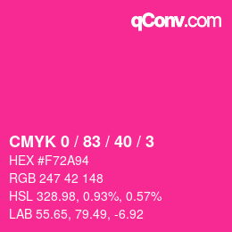 Farbcode: CMYK 0 / 83 / 40 / 3 | qconv.com