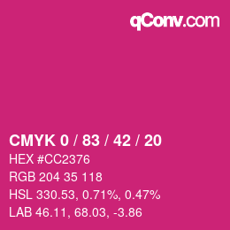 Color code: CMYK 0 / 83 / 42 / 20 | qconv.com