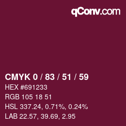 颜色代码: CMYK 0 / 83 / 51 / 59 | qconv.com