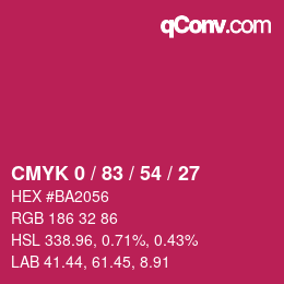 Color code: CMYK 0 / 83 / 54 / 27 | qconv.com