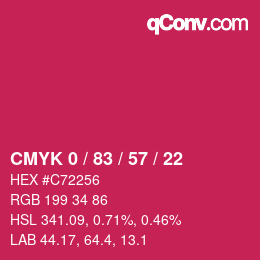 Color code: CMYK 0 / 83 / 57 / 22 | qconv.com