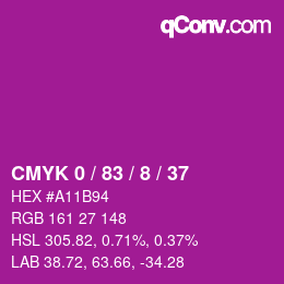 Color code: CMYK 0 / 83 / 8 / 37 | qconv.com
