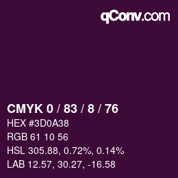 Color code: CMYK 0 / 83 / 8 / 76 | qconv.com