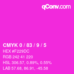 Color code: CMYK 0 / 83 / 9 / 5 | qconv.com