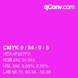 Color code: CMYK 0 / 84 / 0 / 5 | qconv.com