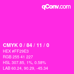 Color code: CMYK 0 / 84 / 11 / 0 | qconv.com