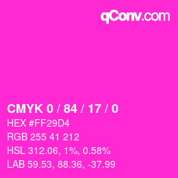 Color code: CMYK 0 / 84 / 17 / 0 | qconv.com