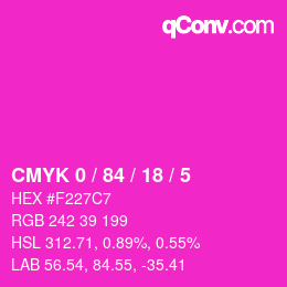 カラーコード: CMYK 0 / 84 / 18 / 5 | qconv.com