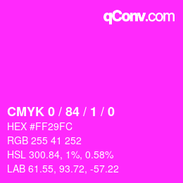 カラーコード: CMYK 0 / 84 / 1 / 0 | qconv.com
