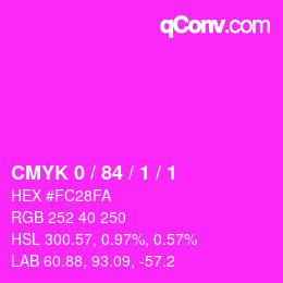 Color code: CMYK 0 / 84 / 1 / 1 | qconv.com