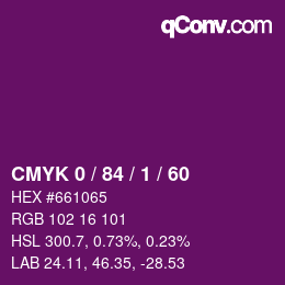 颜色代码: CMYK 0 / 84 / 1 / 60 | qconv.com