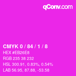 Color code: CMYK 0 / 84 / 1 / 8 | qconv.com