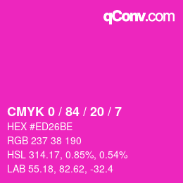 Color code: CMYK 0 / 84 / 20 / 7 | qconv.com