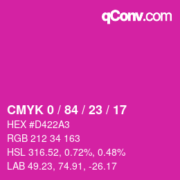 Color code: CMYK 0 / 84 / 23 / 17 | qconv.com