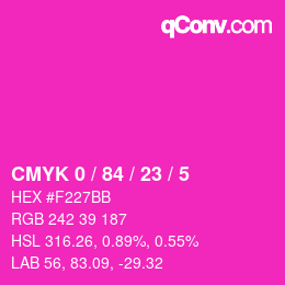 カラーコード: CMYK 0 / 84 / 23 / 5 | qconv.com