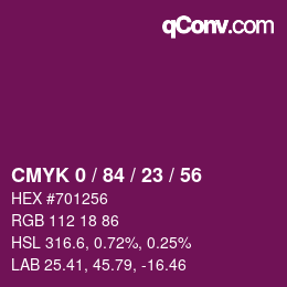 Color code: CMYK 0 / 84 / 23 / 56 | qconv.com