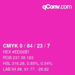 Color code: CMYK 0 / 84 / 23 / 7 | qconv.com