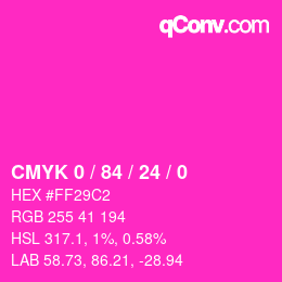 Color code: CMYK 0 / 84 / 24 / 0 | qconv.com