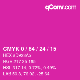 Color code: CMYK 0 / 84 / 24 / 15 | qconv.com