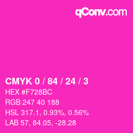 颜色代码: CMYK 0 / 84 / 24 / 3 | qconv.com