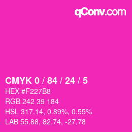 カラーコード: CMYK 0 / 84 / 24 / 5 | qconv.com