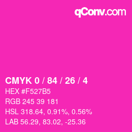 Color code: CMYK 0 / 84 / 26 / 4 | qconv.com