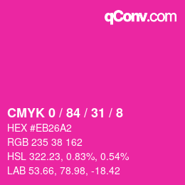 Color code: CMYK 0 / 84 / 31 / 8 | qconv.com