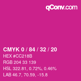 Color code: CMYK 0 / 84 / 32 / 20 | qconv.com