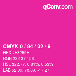 Color code: CMYK 0 / 84 / 32 / 9 | qconv.com