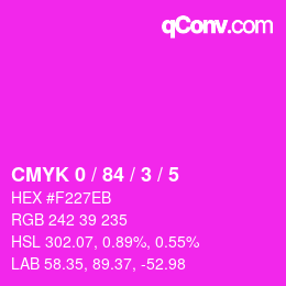 颜色代码: CMYK 0 / 84 / 3 / 5 | qconv.com