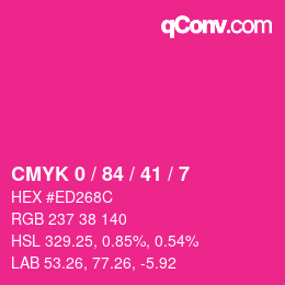 カラーコード: CMYK 0 / 84 / 41 / 7 | qconv.com