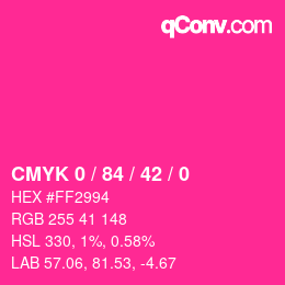 カラーコード: CMYK 0 / 84 / 42 / 0 | qconv.com
