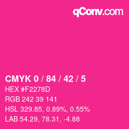 Color code: CMYK 0 / 84 / 42 / 5 | qconv.com