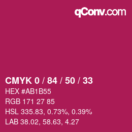 Color code: CMYK 0 / 84 / 50 / 33 | qconv.com