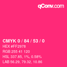 Color code: CMYK 0 / 84 / 53 / 0 | qconv.com